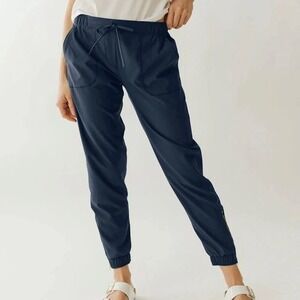 Albion Fit Jetset Jogger Pants Medium Petite Blue Comfort Athleisure‎ Casual